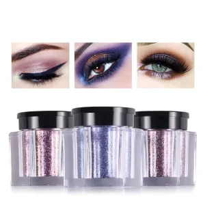 Waterproof 3D Metallic Eyes Glitter Eyeshadow Shimmer Satin Luminous Matte Loose Powder Multi Tone Dark Skin Tone Face Makeup