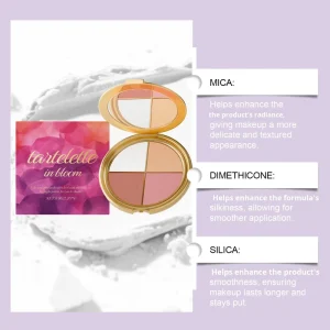 Waterproof Eyeshadow Blush Palette 4 Colors Diamond Texture Eye and Cheek Makeup