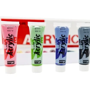 Waterproof, Sun-Resistant, Non-Toxic Acrylic Paint Set, 18 Colors, 15 ml