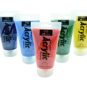 Waterproof Sun-Resistant Non-Toxic DIY Portable 75ml Acrylic Paints for Artists