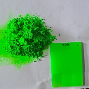 Weather Resistant Fluorescent Pigment for Outdoor Marking Paint and Construction Equipment