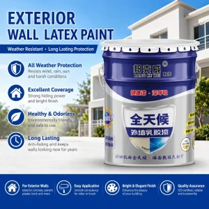Weather-Resistant Water-Based Exterior Wall Coating Waterproof Anti-UV Protective Paint for Buildings