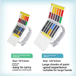 Wristwatch-Style Watercolor Paint Set for Beginners and Artists Portable 24-Color Set