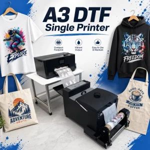XM-301 Digital Printer A3 DTF Printer with XP600 Printhead and Powder Shaker for Custom T Shirt Hoodie Cap Heat Press Printing