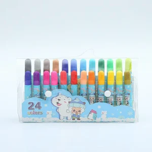 XY Safe and Odorless 12 24 Colors Children’s Drawing Painting and Doodling Pens Washable Non toxic and Environmentally Friendly