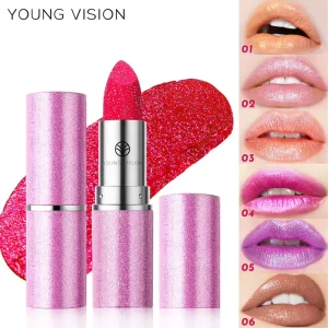 YOUNG VISION Fashion Party Diamond Lipstick Lasting Colorfast Multi Functional Color Changing Lipstick