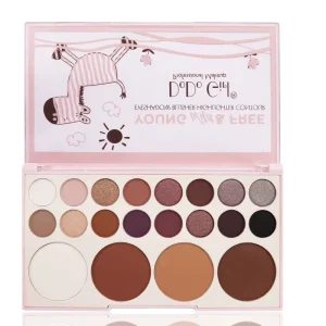 Young Wild&Free 20-color multi functional eyeshadow blusher contour 4 in 1 palette pink cartoon zebra pattern shimmer powder dark