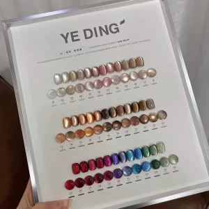 ZRKGEL OEM Private Label 36 Colors Crystal Plated High Pigmented Nail Gel Polish Magnetic Reflective Cat Eye UV Gel Polish Set
