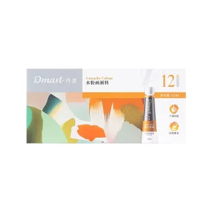 high quality Deli RG12 12 12pcs box 12ml Aluminum Tube Gouache Pigment Painting Pigments for Art Students 60box*12pcs=720pcs Per Carton Set high quality